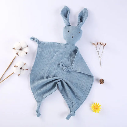 Snuggle in Softness: Baby Rabbit Muslin Blanket Duo! - The Little Big Store