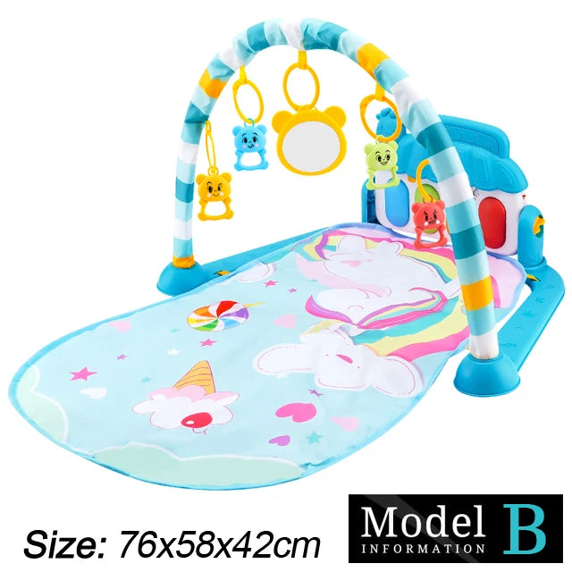 Baby Music Play Gym: Fitness Stand with Piano, Crawling Blanket, and Pedal Game Pad