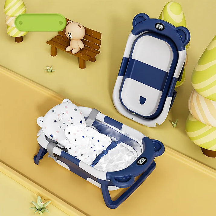 Smart Splash Tub: Foldable Baby Bathtub with Real-time Temperature Monitoring! 🛁👶🌡️ - The Little Big Store