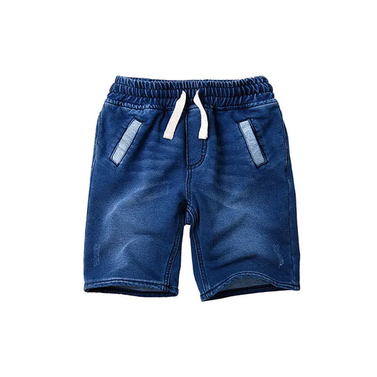 Summer Cool: Boys' Soft Knitted Terry Denim Shorts - Stylish and Comfortable Jeans for Kids!