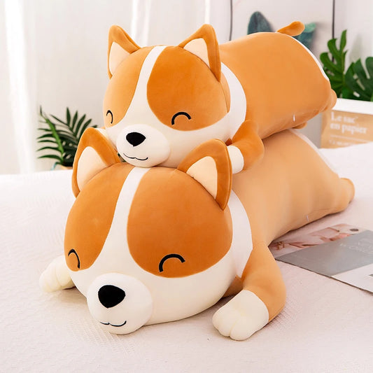 Giant Cute Corgi Dog Plush Pillow: Stuffed Soft Down Cotton Animal Toy, Kawaii Shiba Inu Doll - Ideal Birthday Gift for Children"