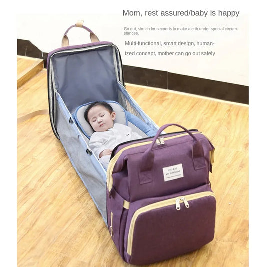 Mother Baby Leather Pu Bag Mommy Storage Double Bag Baby Bag Travel Backpack Diaper Bag Mom Skin Bag Baby Shoulder Stroller