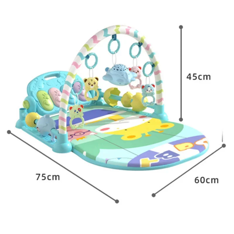 Baby Music Rack Play Mat: Puzzle Carpet with Piano Keyboard, Infant Gym Activity Rug