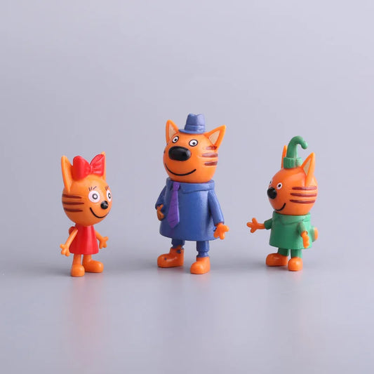 New Hot 5pcs Happy Three Kitten Action Figure Toy