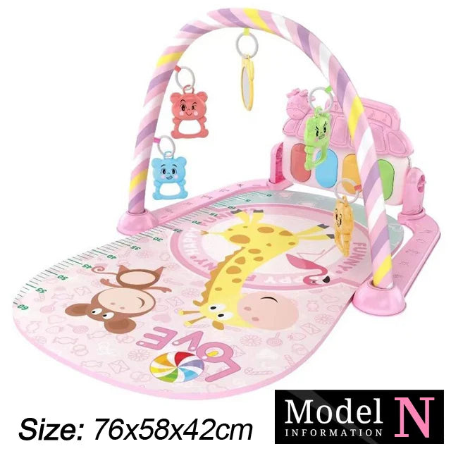 Baby Music Play Gym: Fitness Stand with Piano, Crawling Blanket, and Pedal Game Pad