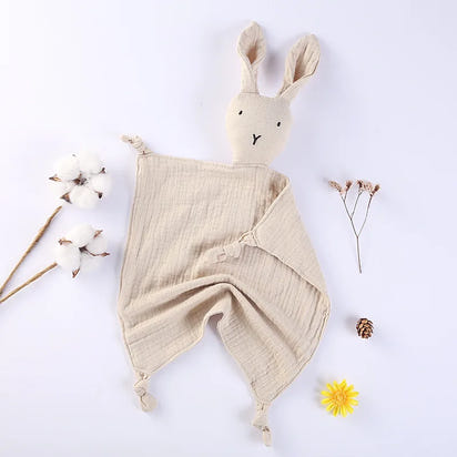 Snuggle in Softness: Baby Rabbit Muslin Blanket Duo! - The Little Big Store