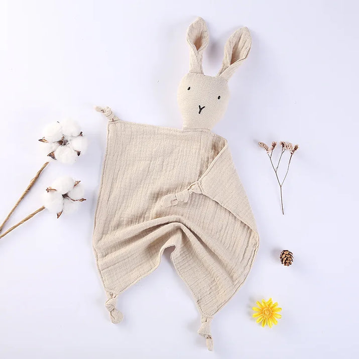 Snuggle in Softness: Baby Rabbit Muslin Blanket Duo! - The Little Big Store