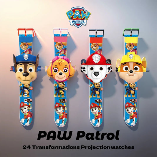 Cartoon Paw Patrol 3D Projection Watch: Chase, Rubble, Marshall, Skye Anime Digital Watches - Fun Children's Toy Wristband Watch - The Little Big Store
