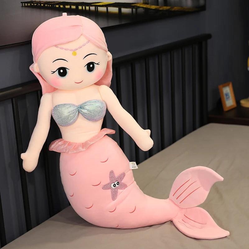 Swim into Sweet Dreams: Multi-Sized Kawaii Mermaid Plush Toys - The Little Big Store