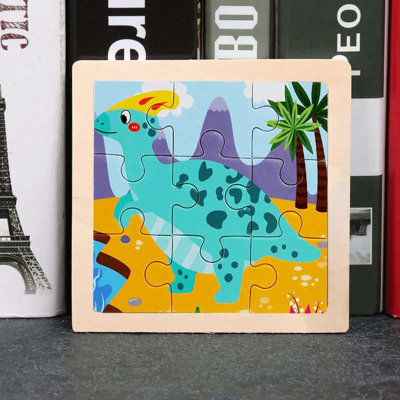 Critter Commute: Baby Animal Traffic Wooden Tangram Puzzle - The Little Big Store