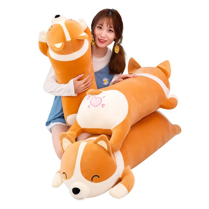 Giant Cute Corgi Dog Plush Pillow: Stuffed Soft Down Cotton Animal Toy, Kawaii Shiba Inu Doll - Ideal Birthday Gift for Children"