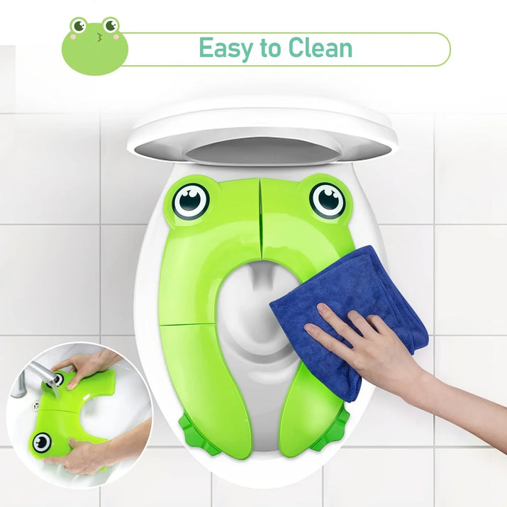 On-the-Go Potty Training Made Easy: Portable Folding Silicone Potty Training Seat! 🚽👶✈️ - The Little Big Store