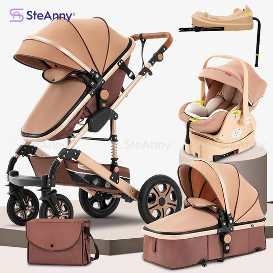 Portable Travel System: Baby Stroller Combo with Car Seat, Bassinet, and Wagon Design