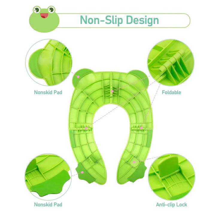 On-the-Go Potty Training Made Easy: Portable Folding Silicone Potty Training Seat! 🚽👶✈️ - The Little Big Store