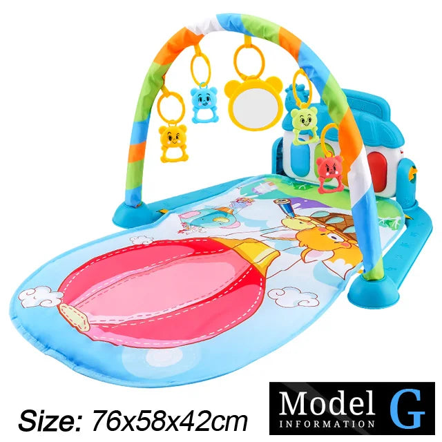 Baby Music Play Gym: Fitness Stand with Piano, Crawling Blanket, and Pedal Game Pad