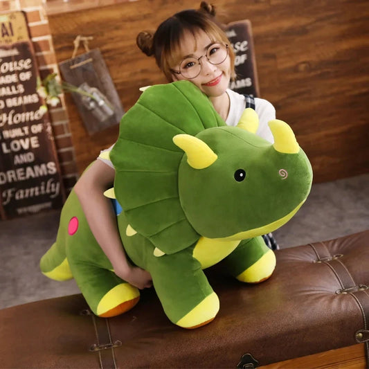 Creative Big Plush Dinosaur Toy: 40cm Stuffed Triceratops or Stegosaurus Soft Toy - Perfect Birthday Gift for Kids