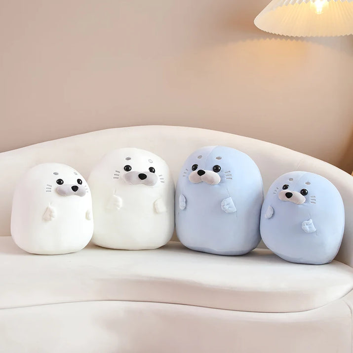 Snuggle Up with our Kawaii Round Seal Plush Doll! - The Little Big Store