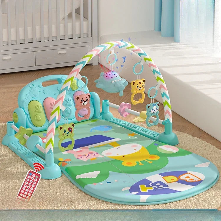 Baby Music Rack Play Mat: Puzzle Carpet with Piano Keyboard, Infant Gym Activity Rug