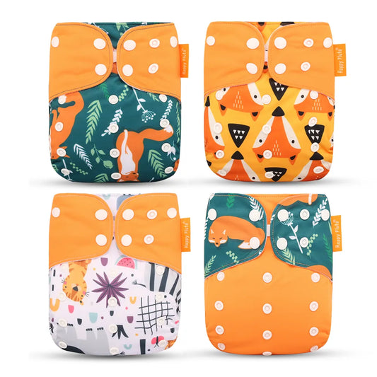 4Pcs/Set Waterproof & Reusable Cloth Diaper Covers - Fashionable Essentials for Your Little Trendsetter! - The Little Big Store