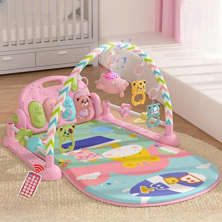 Baby Music Rack Play Mat: Puzzle Carpet with Piano Keyboard, Infant Gym Activity Rug