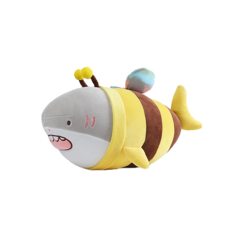 Charming Ocean Friends: Cute Shark & Bee Plush Toy - Soft Stuffed Doll & Interesting Throw Pillow Cushion for Endless Fun and Comfort!Birthday Xmas Gift for Friends