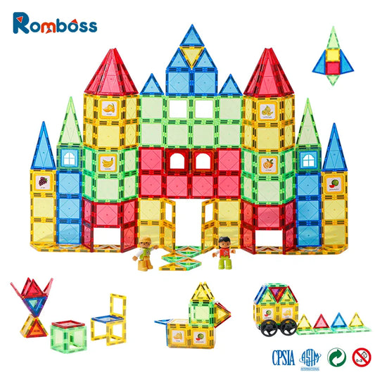 Romboss Magnetic Designer Construction Set: Plastic Magnetic Sheet Building Puzzle, Perfect Children's Toy Gift for Boys and Girls