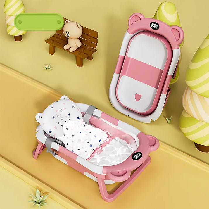 Smart Splash Tub: Foldable Baby Bathtub with Real-time Temperature Monitoring! 🛁👶🌡️ - The Little Big Store