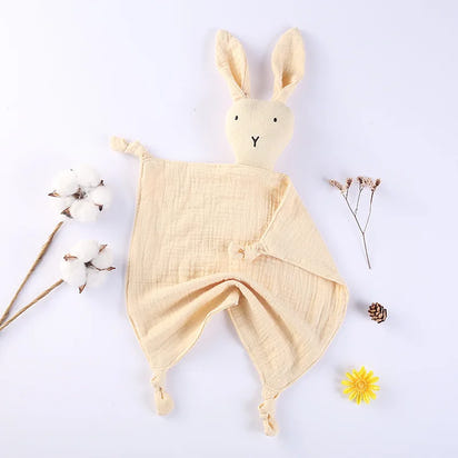 Snuggle in Softness: Baby Rabbit Muslin Blanket Duo! - The Little Big Store