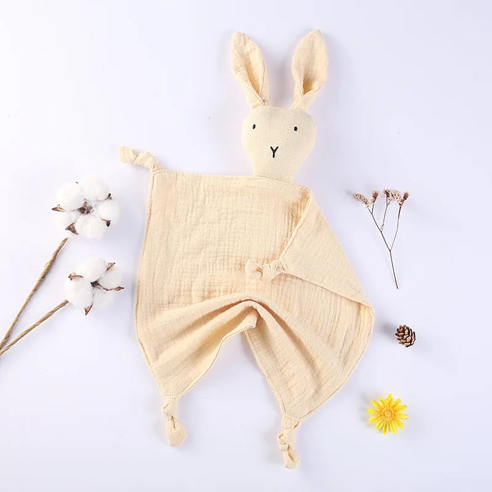 Snuggle in Softness: Baby Rabbit Muslin Blanket Duo! - The Little Big Store
