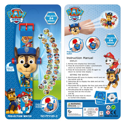 Cartoon Paw Patrol 3D Projection Watch: Chase, Rubble, Marshall, Skye Anime Digital Watches - Fun Children's Toy Wristband Watch - The Little Big Store