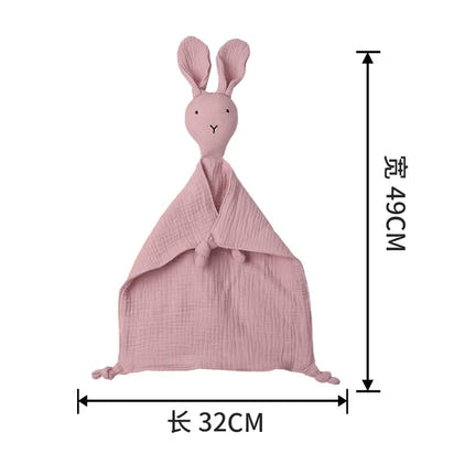 Snuggle in Softness: Baby Rabbit Muslin Blanket Duo! - The Little Big Store