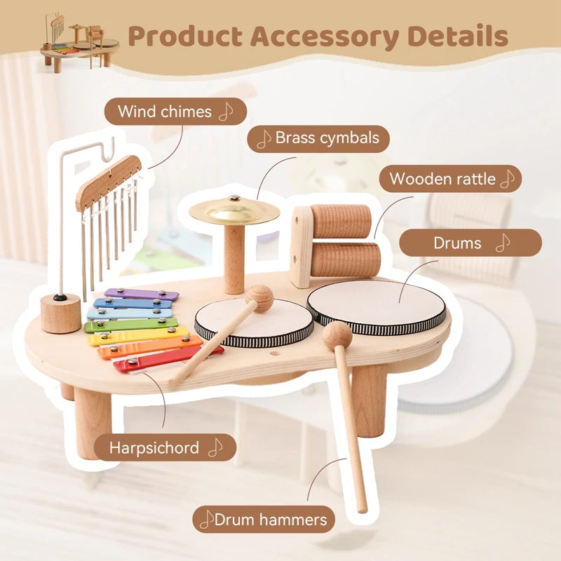 Wooden Bandstand Model Removable Set Mobile Drum