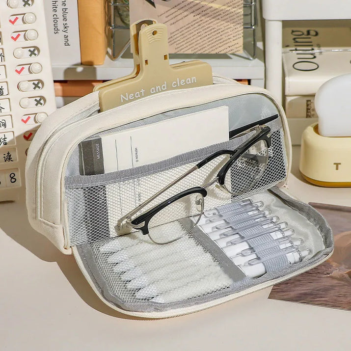 ✏️🎒 Student Cute Pencil Bag: Button Cotton Cord Cloth Stationery Bag - Large Capacity Storage Bag for School Supplies! 🌟📚 - The Little Big Store