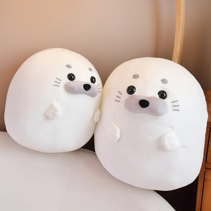 Snuggle Up with our Kawaii Round Seal Plush Doll! - The Little Big Store