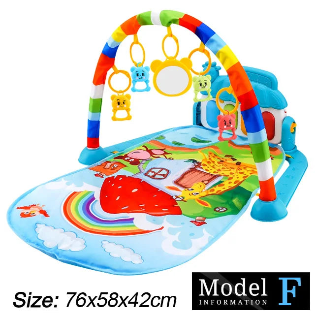 Baby Music Play Gym: Fitness Stand with Piano, Crawling Blanket, and Pedal Game Pad