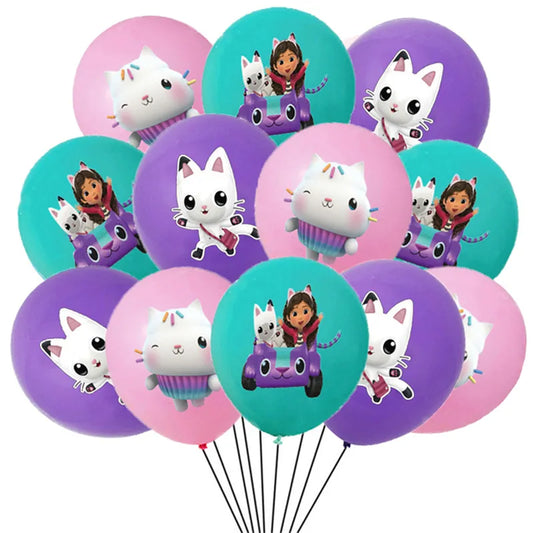 Gabby's Doll House Balloon Bouquet: Purr-fect Party Decorations for Cat-themed Celebrations!