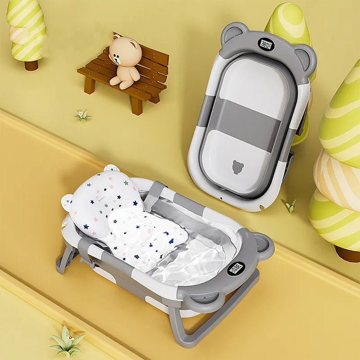 Smart Splash Tub: Foldable Baby Bathtub with Real-time Temperature Monitoring! 🛁👶🌡️ - The Little Big Store