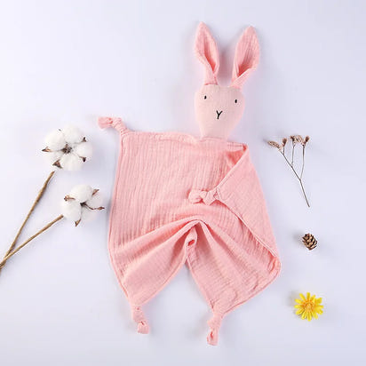 Snuggle in Softness: Baby Rabbit Muslin Blanket Duo! - The Little Big Store