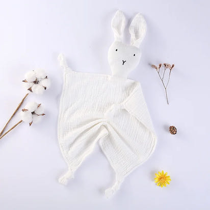 Snuggle in Softness: Baby Rabbit Muslin Blanket Duo! - The Little Big Store