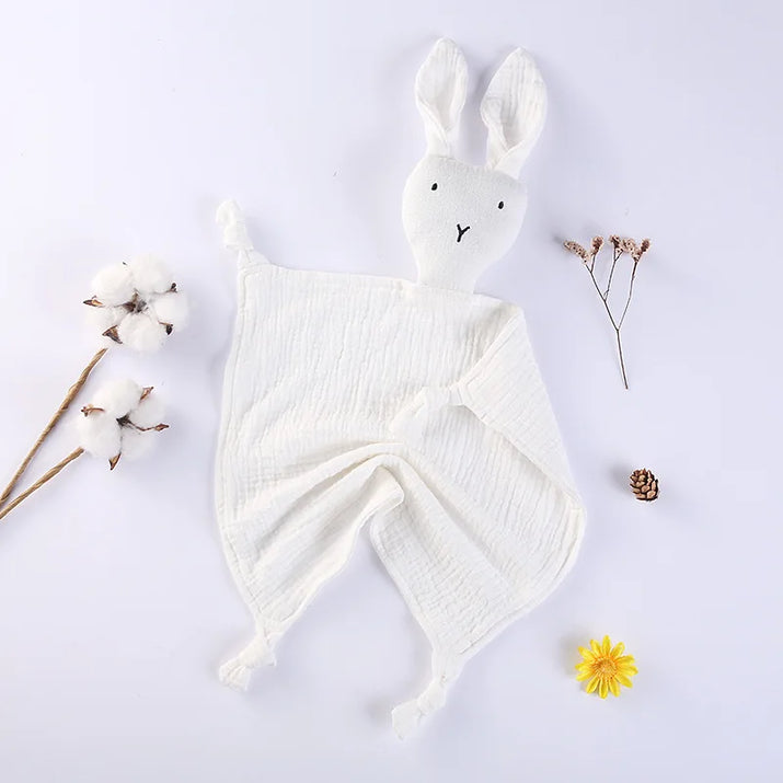 Snuggle in Softness: Baby Rabbit Muslin Blanket Duo! - The Little Big Store
