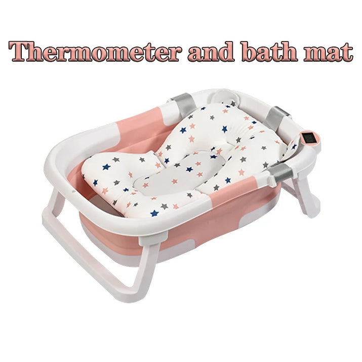 Smart Splash Tub: Foldable Baby Bathtub with Real-time Temperature Monitoring! 🛁👶🌡️ - The Little Big Store
