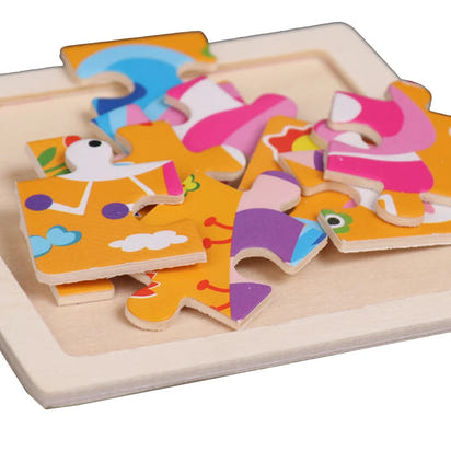 Critter Commute: Baby Animal Traffic Wooden Tangram Puzzle - The Little Big Store