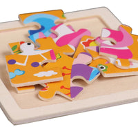 Critter Commute: Baby Animal Traffic Wooden Tangram Puzzle - The Little Big Store