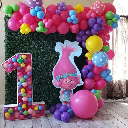 Troll-tastic Party Delight: Princess Balloon Decoration Set for Magical Birthdays!