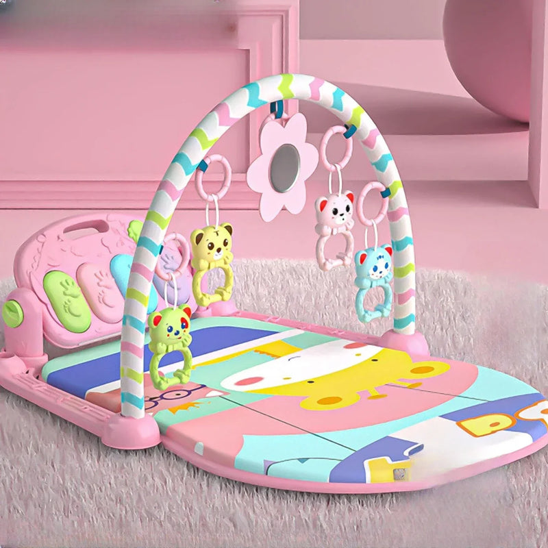 Baby Music Rack Play Mat: Puzzle Carpet with Piano Keyboard, Infant Gym Activity Rug