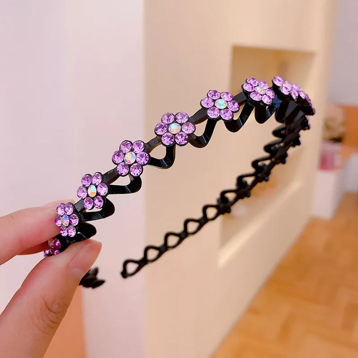 Radiant Waves: Non-slip Rhinestone Headbands for Women and Girls! - The Little Big Store