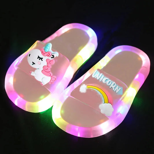 Unicorn LED  Glow  Kids Slippers