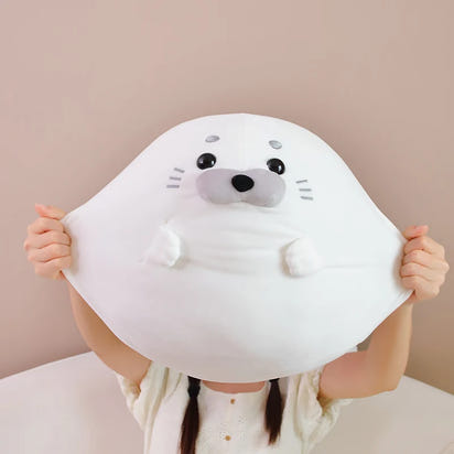 Snuggle Up with our Kawaii Round Seal Plush Doll! - The Little Big Store