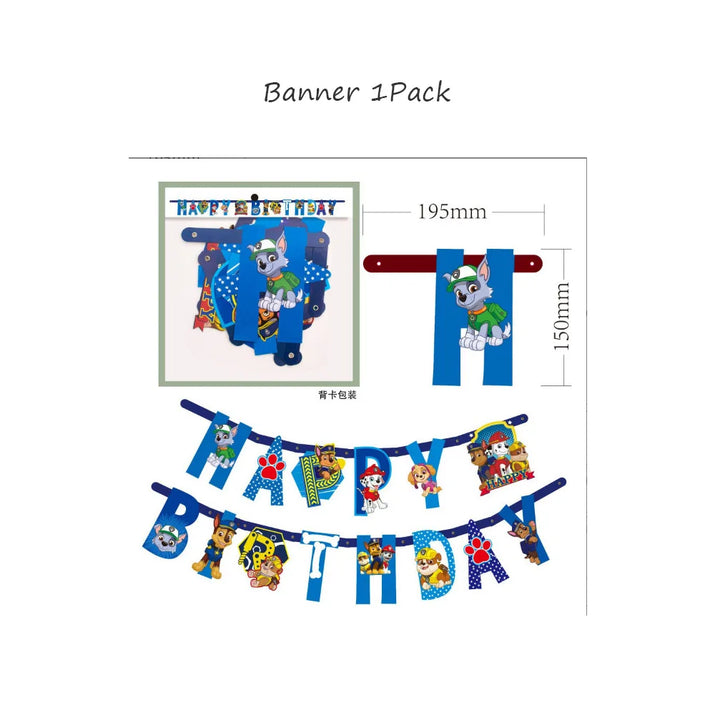Paw Patrol Extravaganza: Anime Birthday Party Decorations with Tableware – Children's Favorite Toys and Accessories, Perfect for Paw-some Celebrations! - The Little Big Store