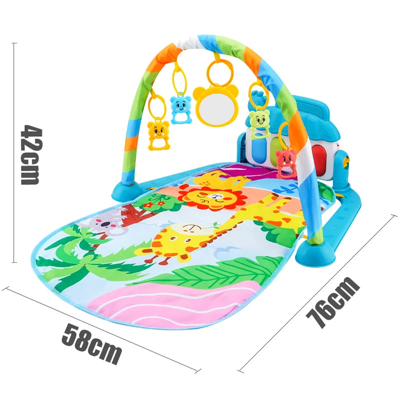 Baby Music Play Gym: Fitness Stand with Piano, Crawling Blanket, and Pedal Game Pad